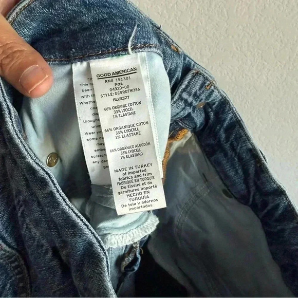 Good‎ American Women’s Straight Leg Distressed High Rise Jeans 6/28 GCSREFW386 - Picture 10 of 11